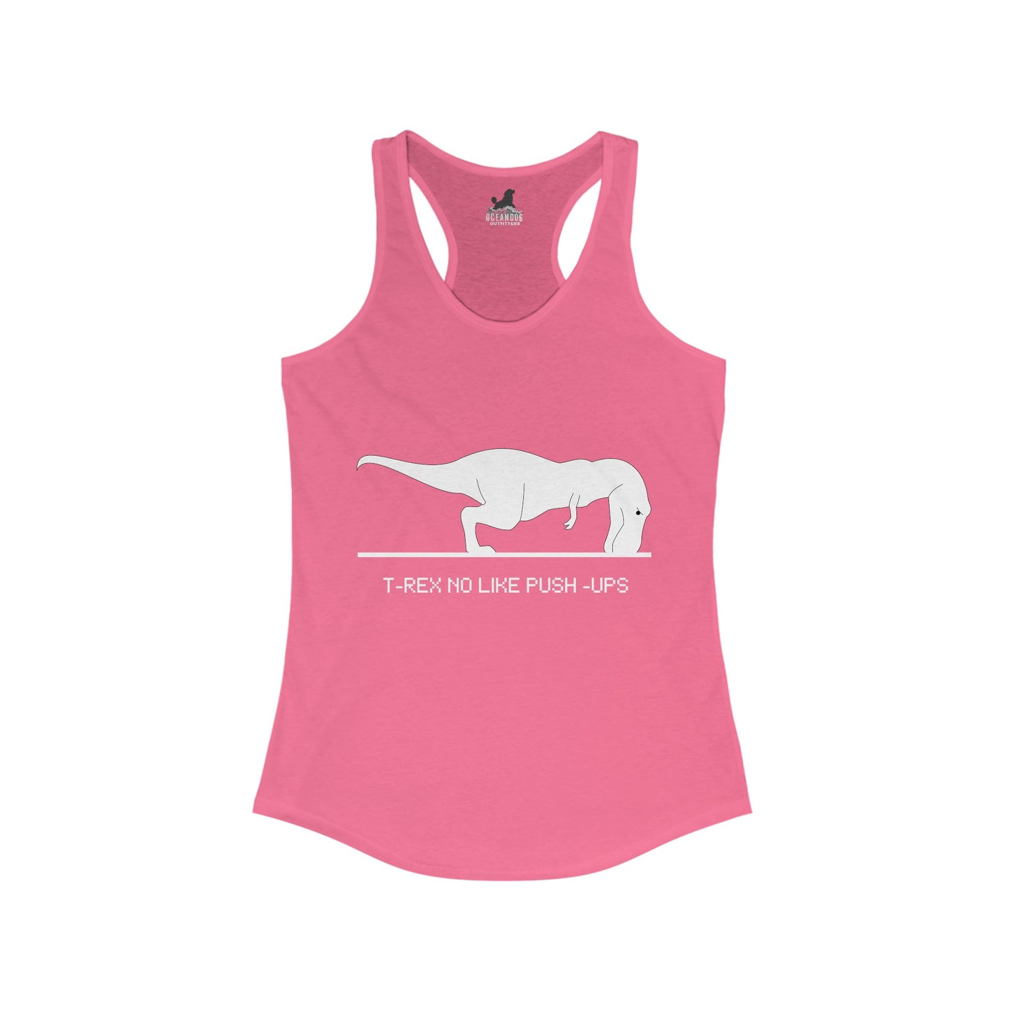 T-Rex No Like Push-Ups Racerback Tank