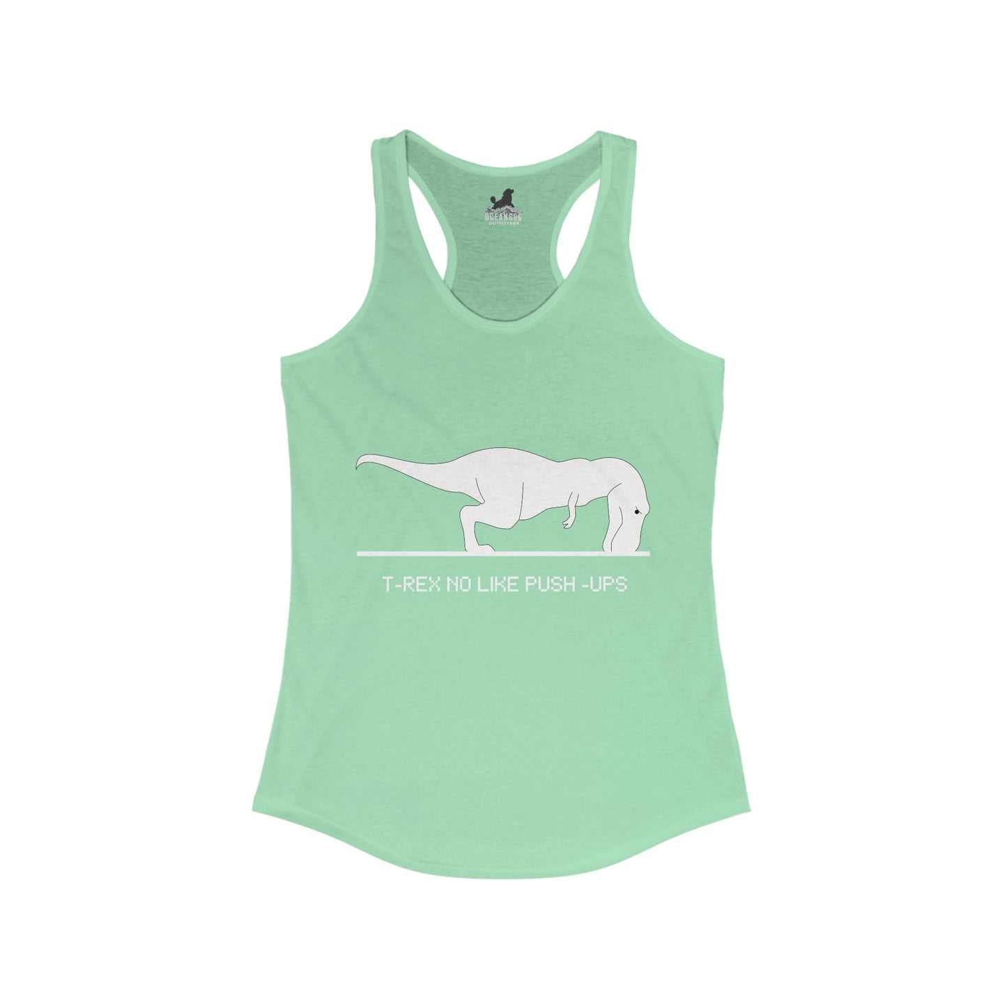 T-Rex No Like Push-Ups Racerback Tank