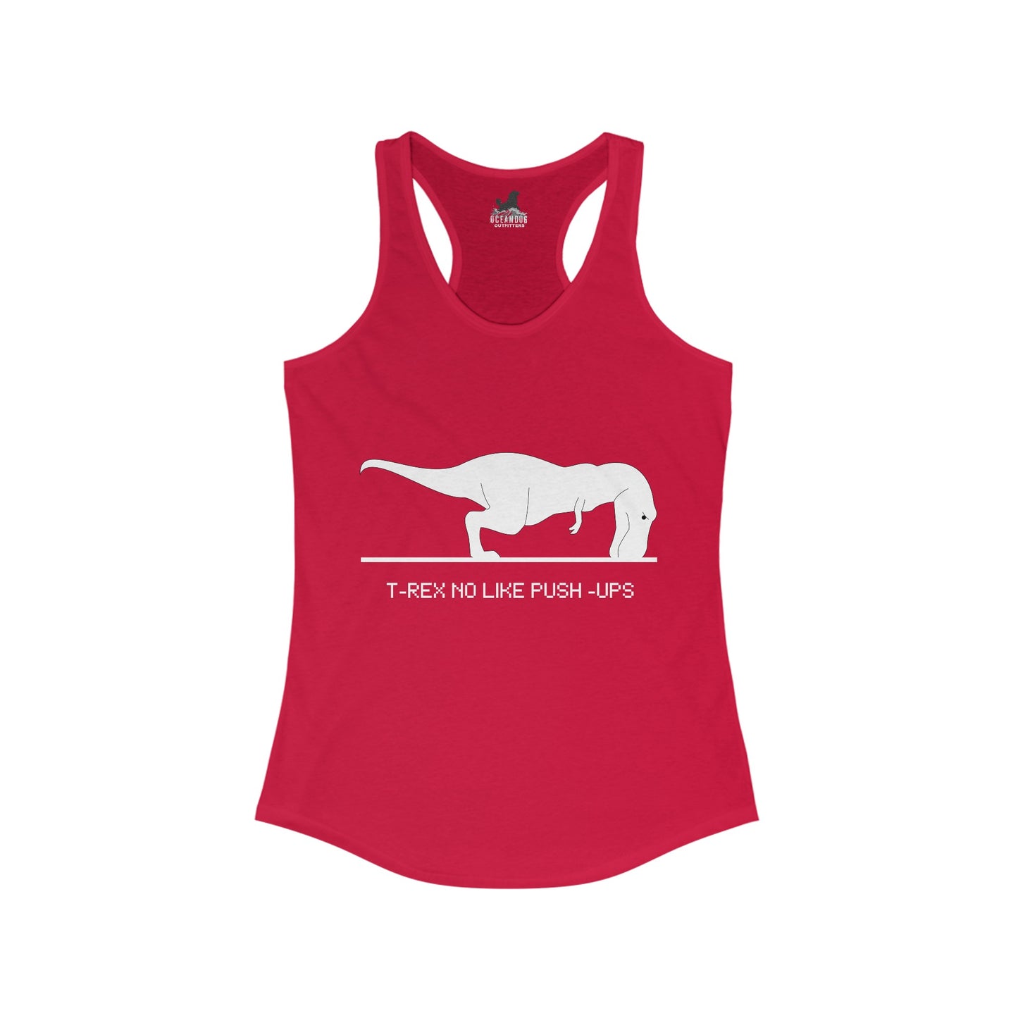 T-Rex No Like Push-Ups Racerback Tank