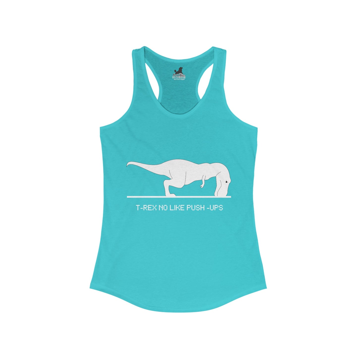 T-Rex No Like Push-Ups Racerback Tank