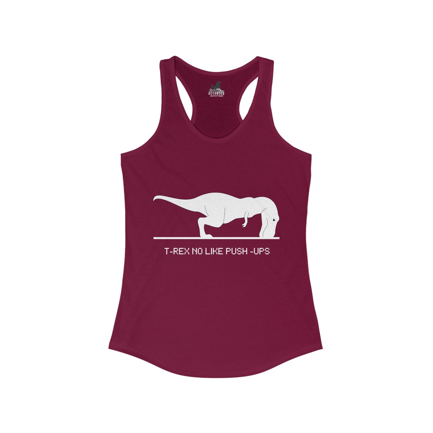 T-Rex No Like Push-Ups Racerback Tank
