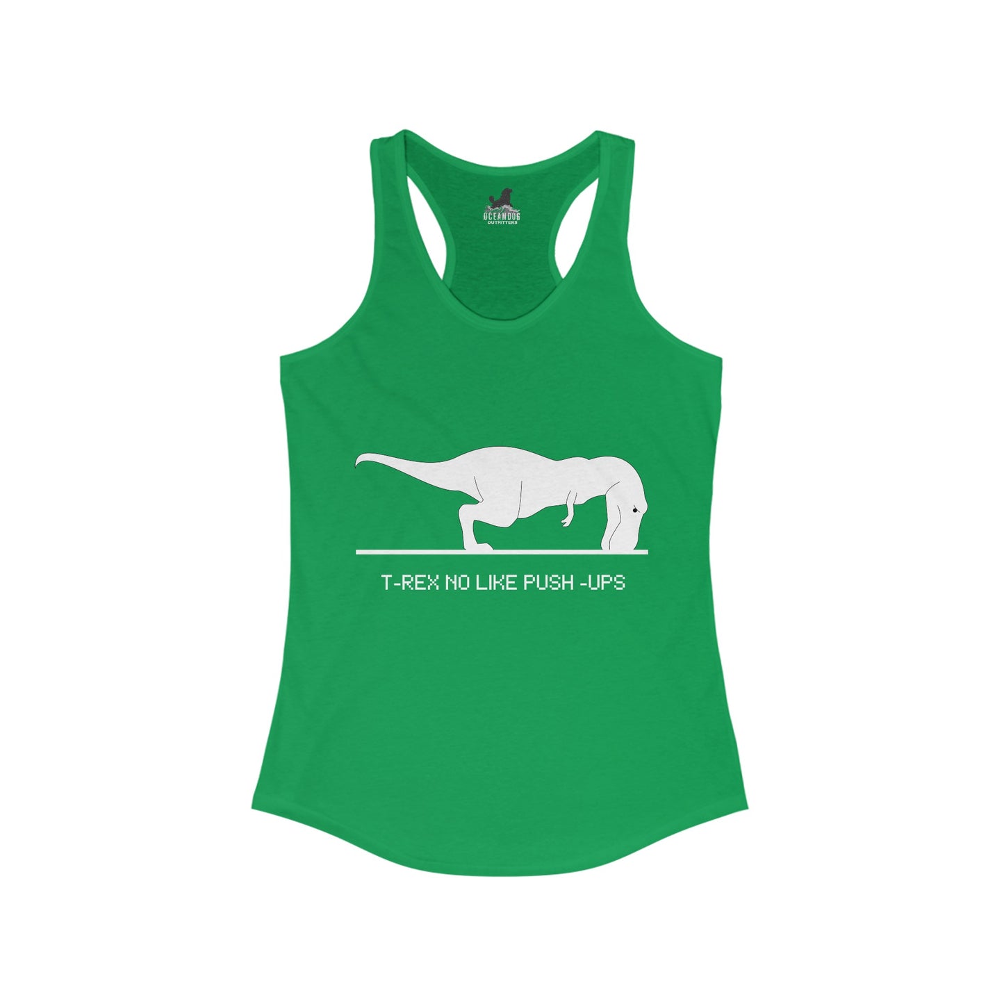 T-Rex No Like Push-Ups Racerback Tank