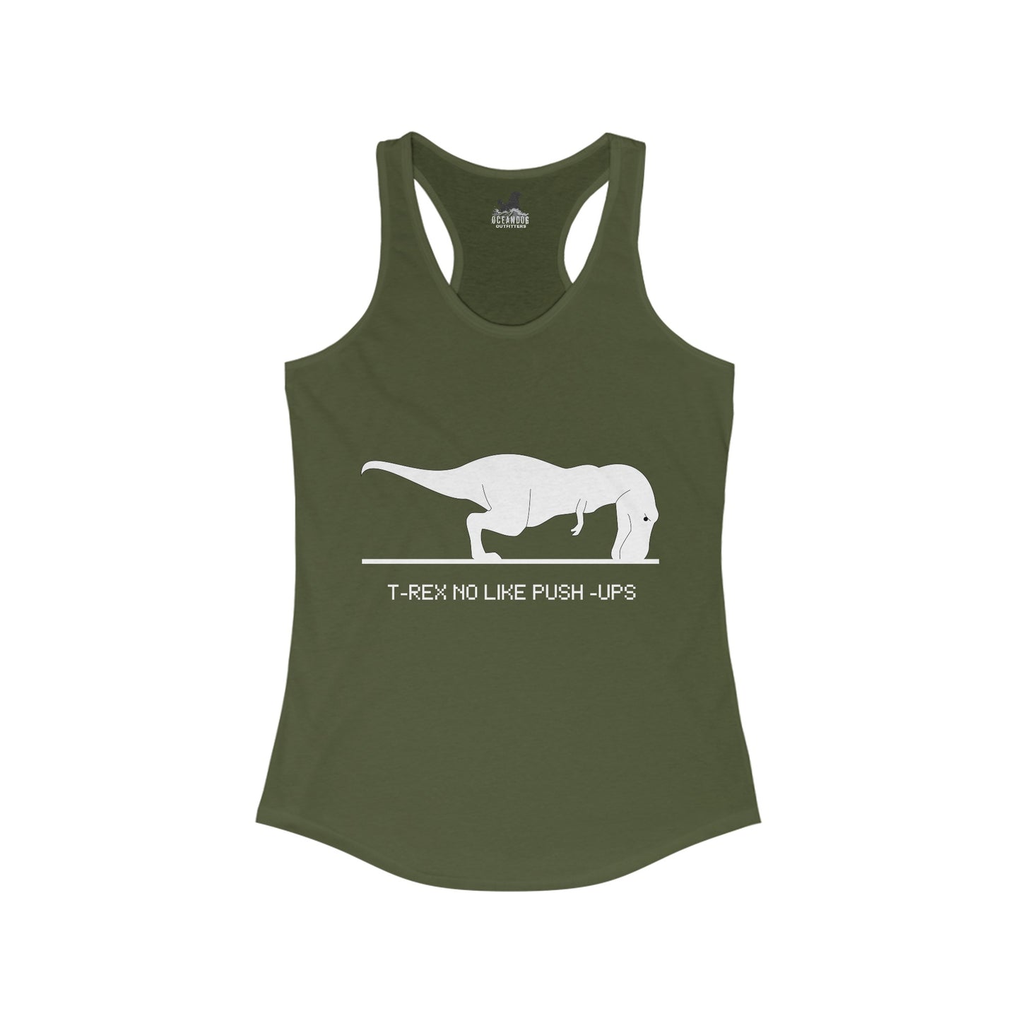 T-Rex No Like Push-Ups Racerback Tank