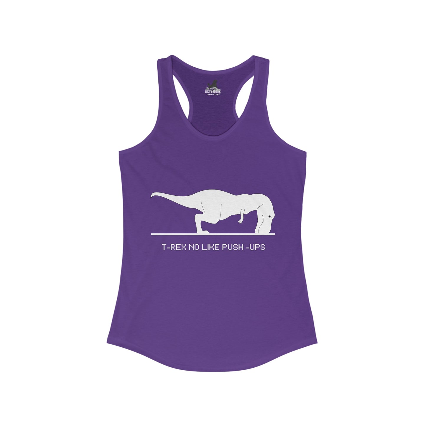 T-Rex No Like Push-Ups Racerback Tank